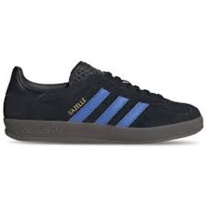Adidas Black Sneakers with Blue Stripes